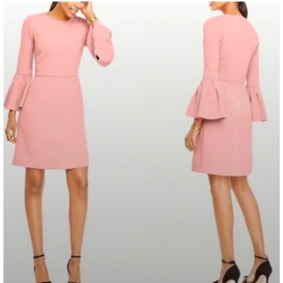 Ann Taylor Dress 18 Pink Washable Stretch Career Church 3/4 Long Sleeve NWT NEW - Picture 9 of 12